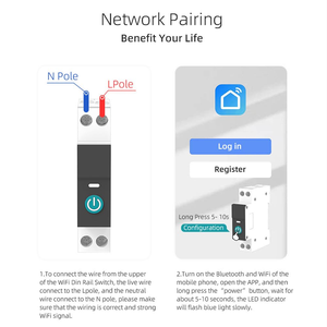 Aismartlink Tuya WiFi Smart interruttore di circuito con misurazione DIN Rail Loop di temporizzazione interruttore telecomando senza fili nero <span class=keywords><strong>Zigbee</strong></span> 25A - Product Image 4