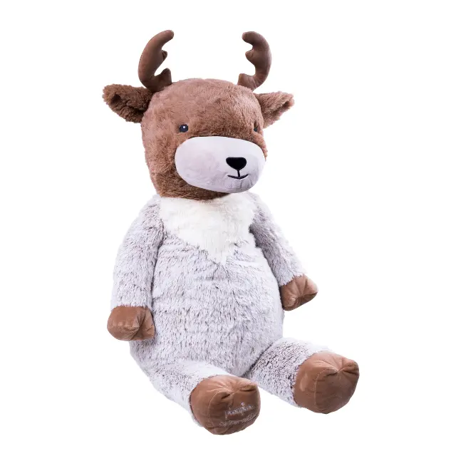 Qorvik the reindeer 100cm - Made in France - Giant brown reindeer plush - Large plush for children - plush toy gift