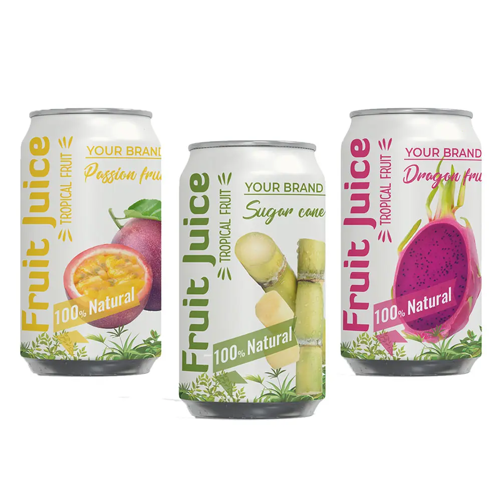 330ml TANDO Todo O Suco De Frutas Puro Natural Atacado/OEM ODM do Vietnã-Amostra Grátis-Design Livre-Livre De Suporte Marketing