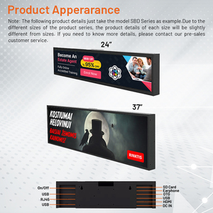 24-дюймовый дисплей полки Android Smart LCD экран растянутый бар Digital Signage монитор для внутренней рекламы - Product Image 3