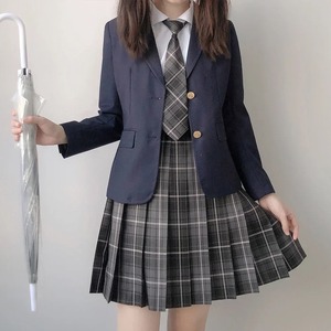 Japonya tiki tarzı kadın elbise seti JK sevimli Kawaii lise sınıf kız öğrenci üniforma Blazers giysi lacivert ceket sonbahar