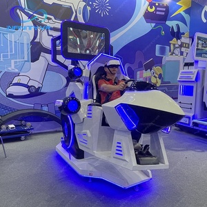 商用VRゲーム1プレーヤーバーチャルリアリティ360ローラーコースターVrサンダーファイター、フライトジョイスティックとレーシングステアリングホイール付き
