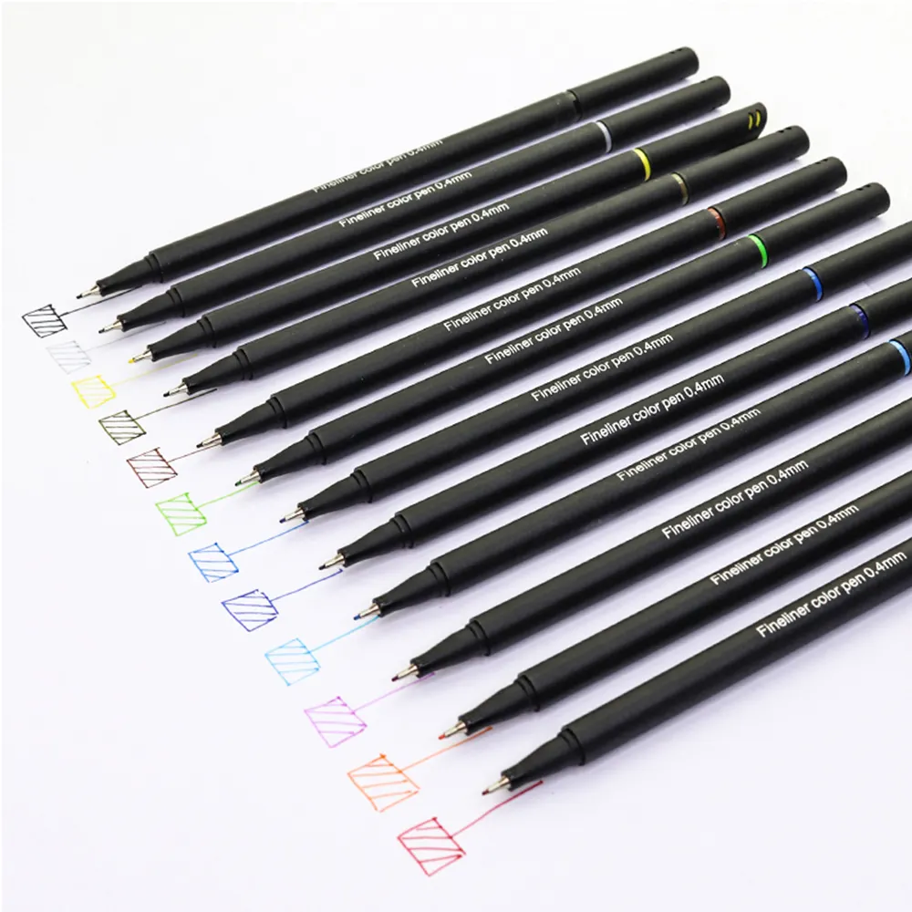 Mikailan 12/24/60 colori 0.4mm penna colorata fine liner per schizzi disegno arte forniture per ufficio