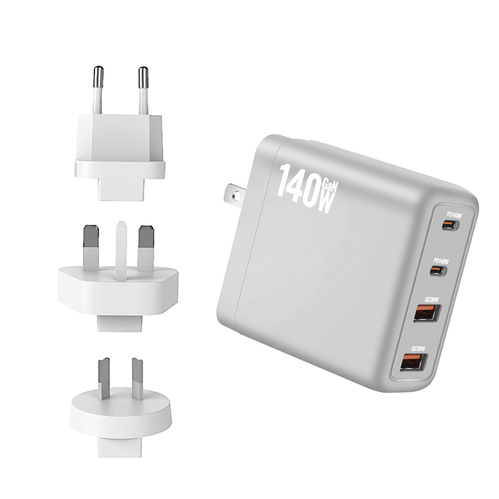 140W 3C1A US Plug + EU/UK/AU Plug+c-c data cable