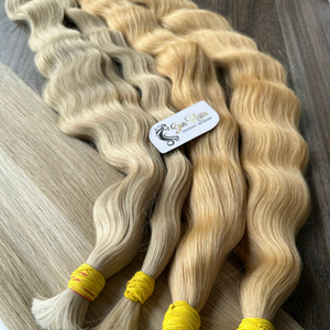 ผมต่อของมนุษย์แท้สีบลอนด์สดใสแบบลอนธรรมชาติ100% ยอดนิยมจากยุโรป - Product Image 4