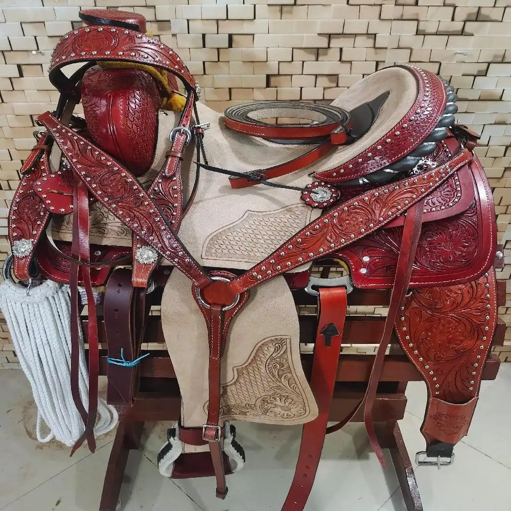 Premium in pelle di cavallo Wade Tree in pelle occidentale Ranch Roping sella ippica prodotti da india tridente International