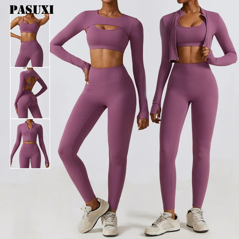 PASUXI Set di abbigliamento sportivo da Yoga da donna di alta qualità Active Wear Running Active Wear Set da Yoga Set da palestra per il Fitness