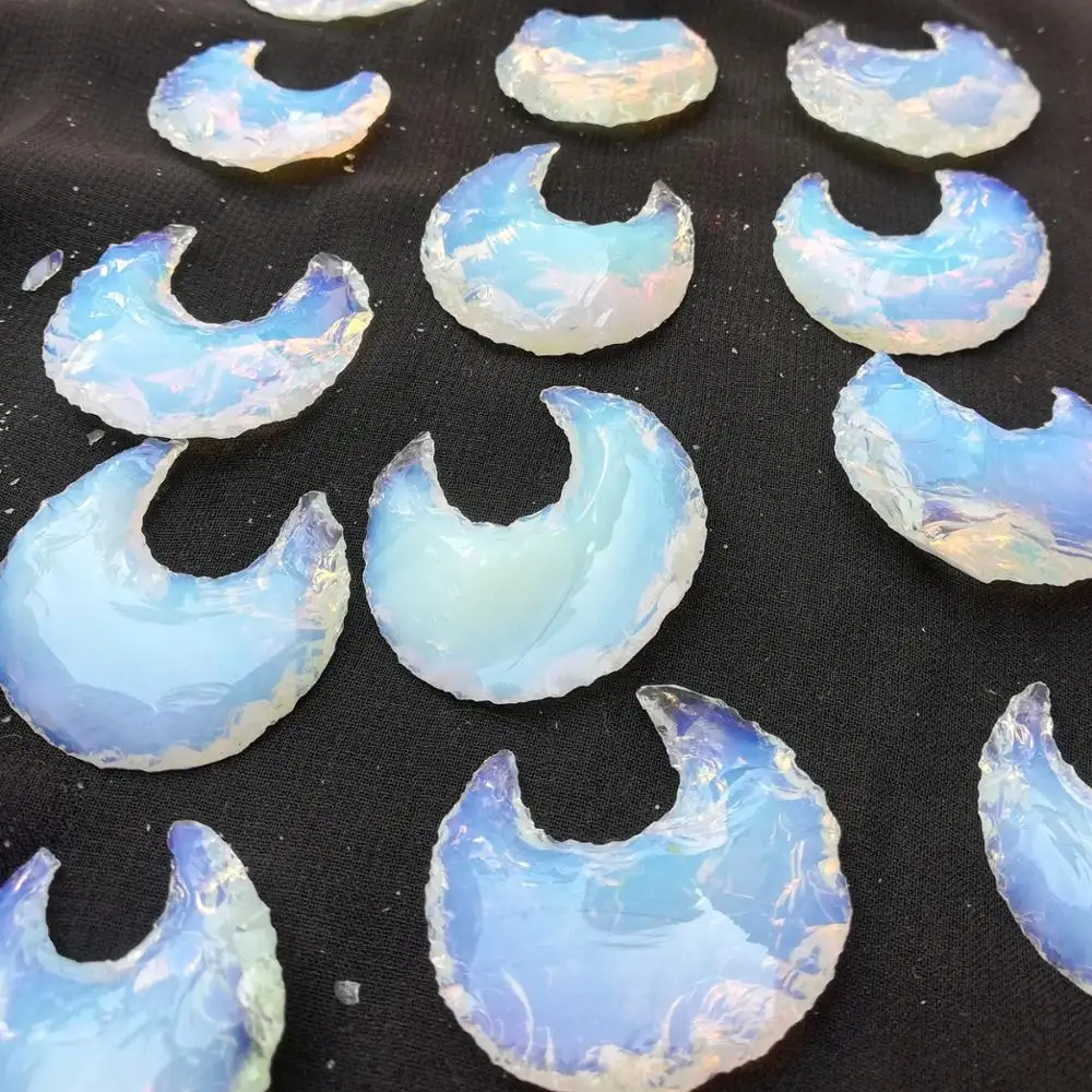 Opallite Crescent Moon Grosir Mata Panah Bentuk Bulan untuk Kawat Dibungkus Opalite Pendant Opalite Sphere