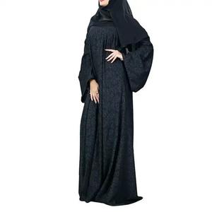 闪亮丝滑粘胶时尚女装Abaya jilbab优雅中庸定制设计女装穆斯林连衣裙Abaya宽松腰带腰裙