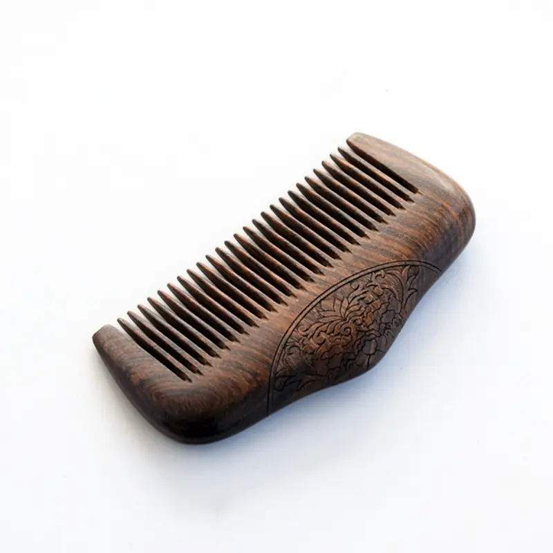 Holz Comb Pocket Holzkamm Natur Schwarz Gold Sandelholz Super Schmaler Zahn Holz kämme Keine statischen Läuse Bart Kamm Haars tyling