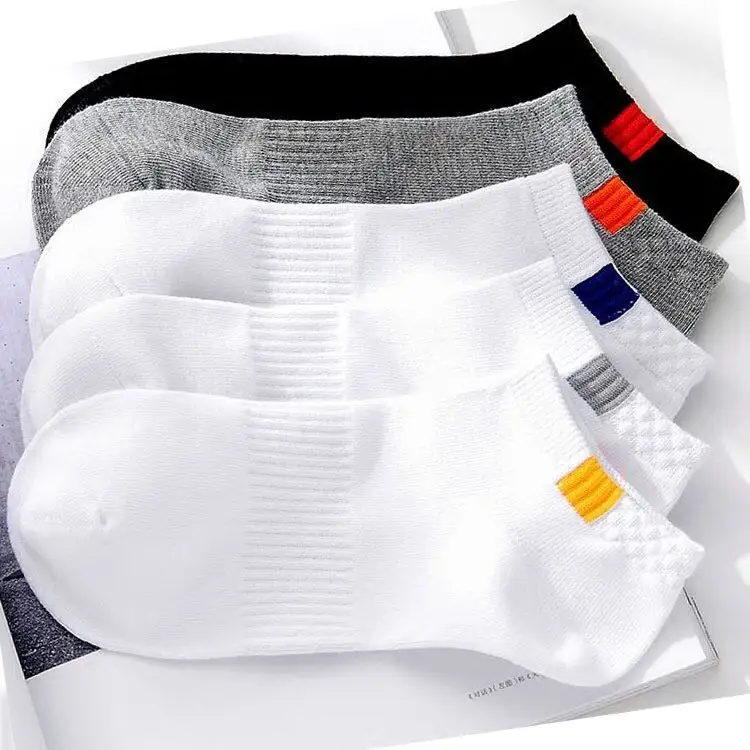 Chaussettes de bateau à la cheville pour hommes coupe basse personnalisée confortable respirant coton invisible épais nu Combo Boot