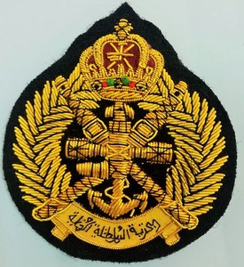 תגים מותאמים אישית של pakistan כסף באיכות גבוהה רקמת חוט תבשיל-על אביזרים אחידים עם עבודת חוט מטילים