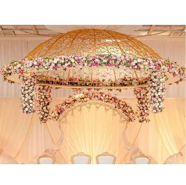 Maharani-Gazebo DE BODA Mandap con cúpula, decoración exclusiva para eventos, cúpula de metal, la mejor fiesta de boda, cúpula de metal dorada
