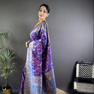 MALHAR MOHINI VOL-7 PASHMINA SILK <strong>DESIGNER</strong> SAREE WHOLESALE MARKET IN PUNE - Product Image 2