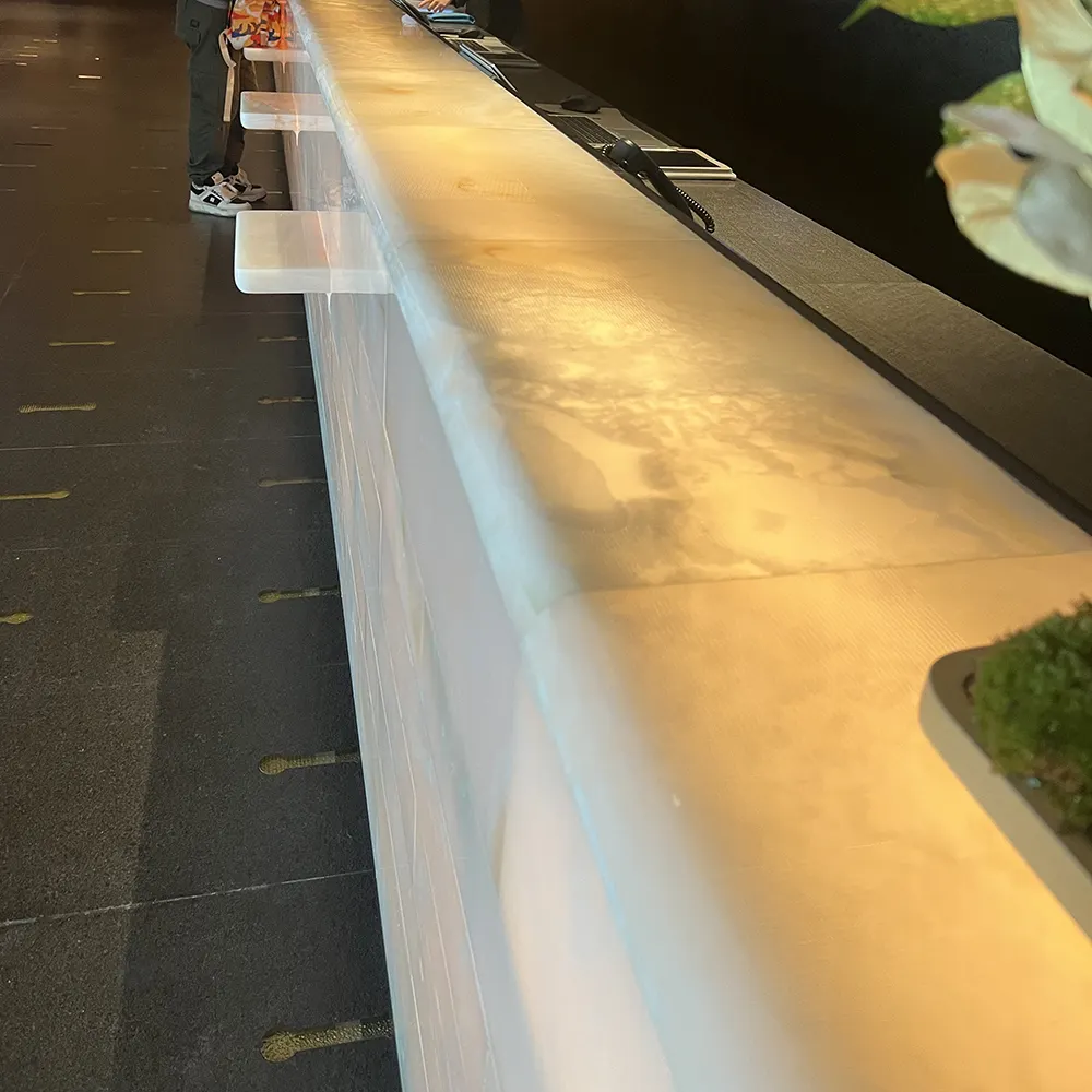 Luxury Meets Technology: LED Backlight Solutions for Chic Marble Desk Designs Ultra thin LED edge light panel