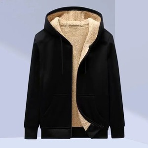 Men's Fleece Lined Thickened Hoodie Casual <strong>Open</strong> Cardigan Style Zipper hoodies - Product Image 3