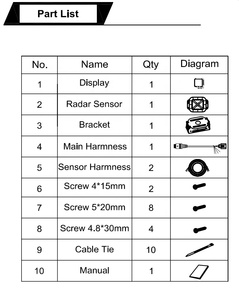 商用车辆的微型雷达系统77ghz雷达驻车传感器易于安装 - Product Image 4