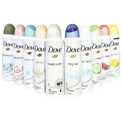 Dove Spray sec invisible pour hommes et femmes 150 ml (lot de 10)