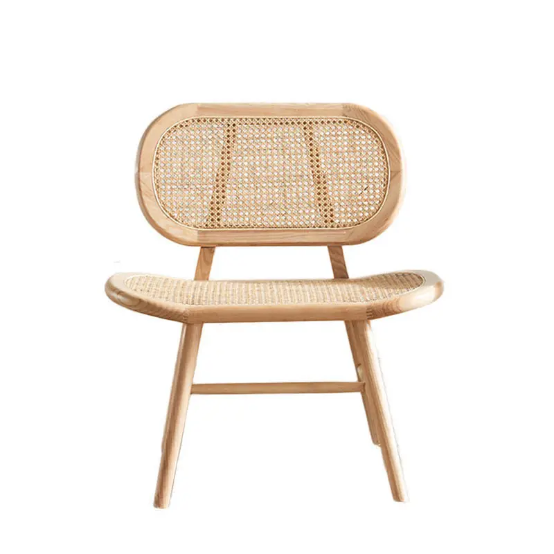 Luxo Wide Rattan Chair Wooden Frame Jantar Jardim Móveis para Restaurante Bar Coffee Chair Atacado