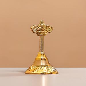 Pooja düğün & Diwali süslemeleri için klasik altın pirinç Ghanti seti (5 adet)