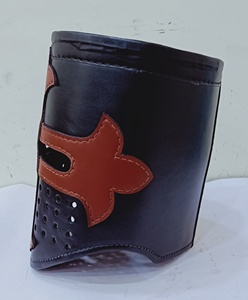 Thời Trung Cổ hiệp sĩ Templar trang phục áo giáp với mũ bảo hiểm Mặt da màu đen & Nâu chéo địa điểm sát thủ thủ công kim loại - Product Image 2