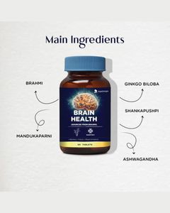 Cápsulas para la salud del cerebro con Bacopa Ginkgo Ashwagandha Shankhpushpi para memoria, Enfoque, estado de ánimo y soporte de función cognitiva