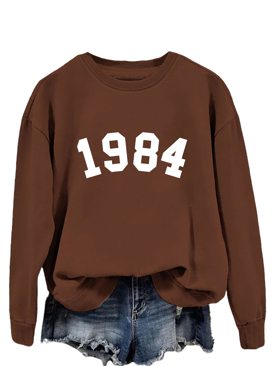 Brown sweatshirt (white font)