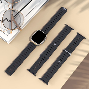 Apple Watch Ultra 49mm用防水シリコンスポーツストラップ | iWatchシリーズ10、9、8、7と互換性のあるオーシャンバンド - Product Image 1