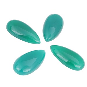 AAA sınıf doğal yeşil oniks armut şekli Cabochon kolye temmuz Birthstone takı yapımı kalibre boyutu gevşek taş - Product Image 4
