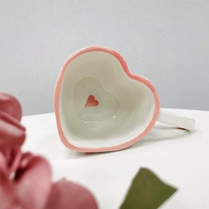 3d陶瓷杯白色心形手柄陶瓷可爱爱心手柄心形咖啡杯情人节礼物