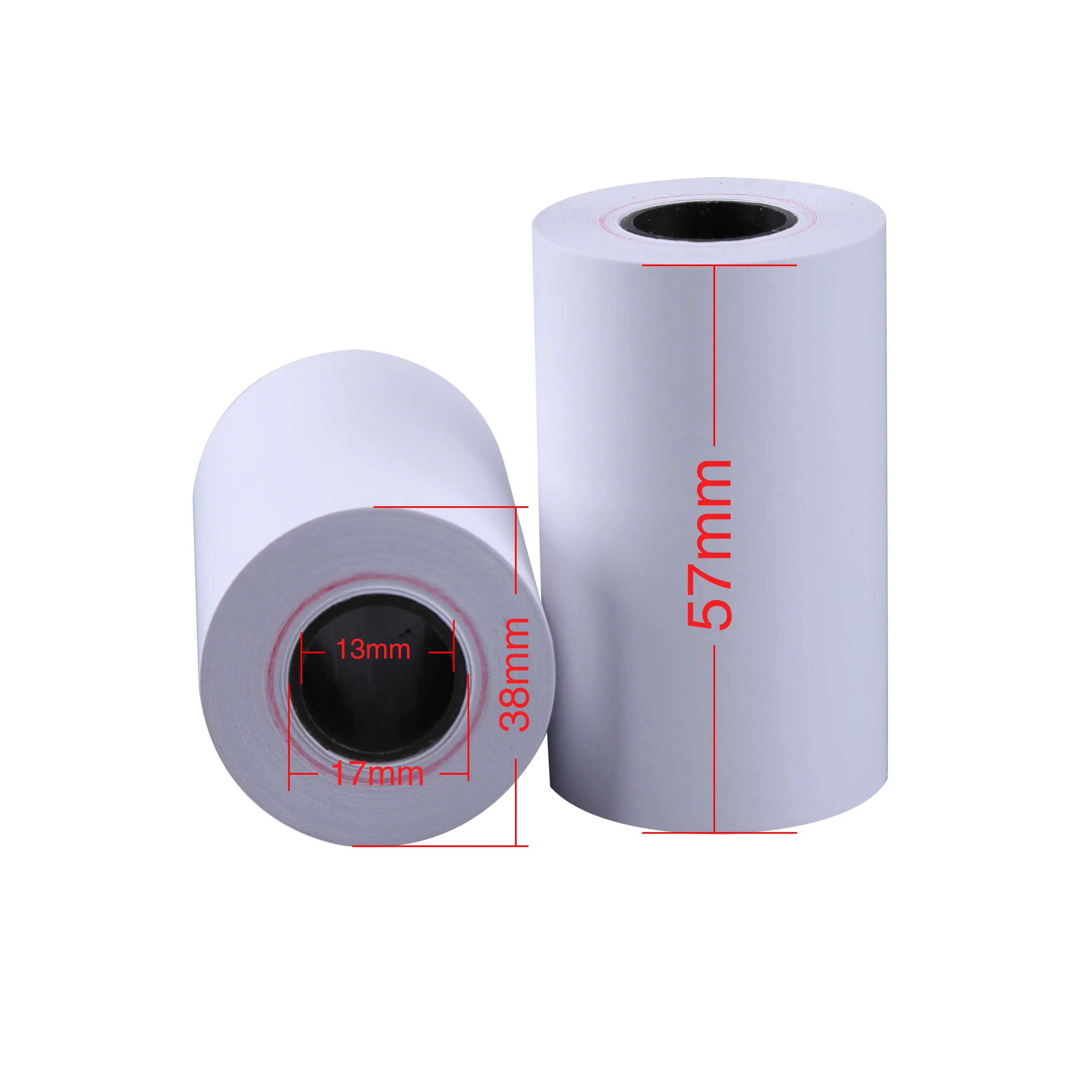 Fabrik Günstige kostenlose Probe Preis Quittung Papierrollen 57x38mm pos Papier Registrier kasse Thermo drucker Papierrolle