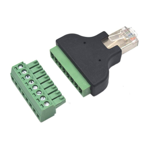 Red RJ45 Ethernet 8P8C macho a AV Adaptador de terminal de tornillo de 8 pines Convertidor Bloque Enchufe Red Ethernet Breakout Board - Product Image 5