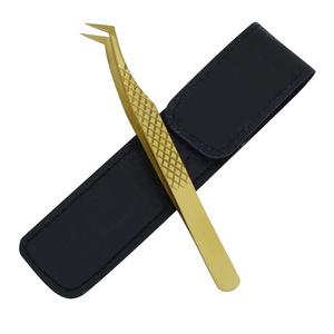 Altın kirpik uzatma cımbız elmas kavrama mükemmel kavrama sahte kirpikler ile Fiber İpuçları 45 derece kavisli <span class=keywords><strong>Stork</strong></span> tarzı tasarım