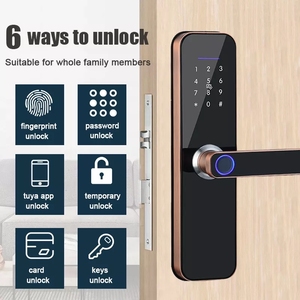 מנעול דלת wifi חכם דלת wifi עם סיסמא קורא טביעות אצבע אינטליגנטי ידית דלת זכוכית - Product Image 3