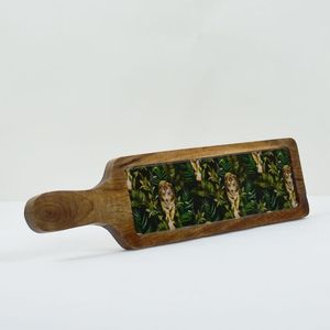 批发天然手工矩形木质上菜拼盘世界工艺Impex的盘子和电镀木质上菜盘