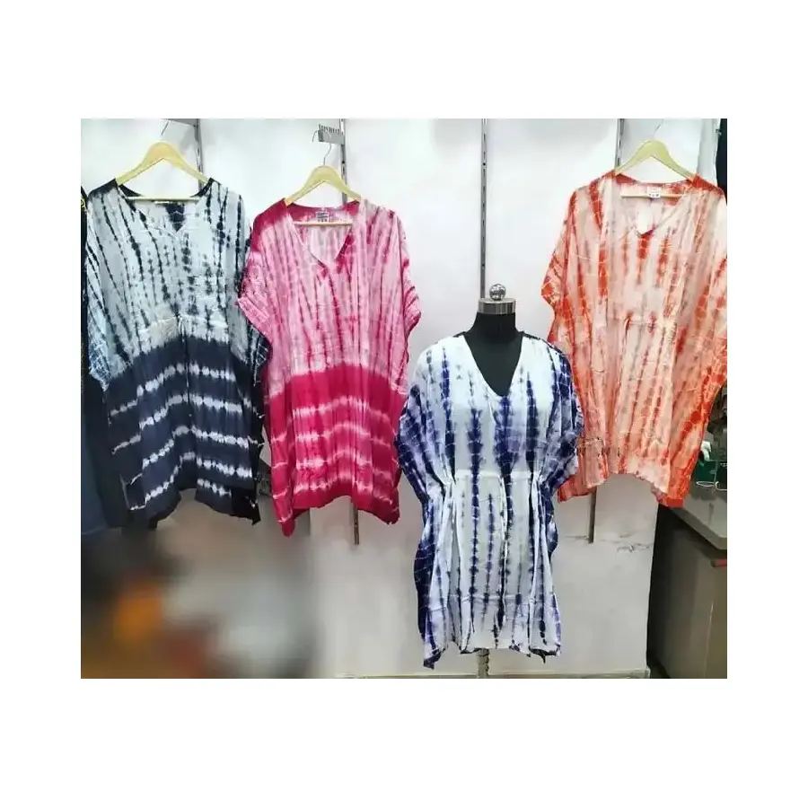 Wholesale Women Tie dye Kaftan Plus Size Rayon Kaftan For Women Free Size Kaftan Maxi Dress Top
