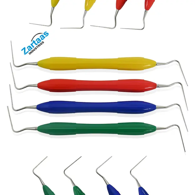 Set of 4 Dental Heat Carrier Plugger Double-Sided Endodontics Dental Instruments Spreaders & Pluggers Pack
