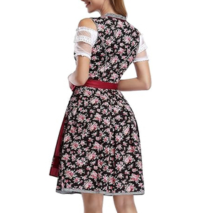 Geleneksel alman ekose Dirndl elbise Oktoberfest kostüm Cosplay kıyafet yetişkin 2025 kadınlar için cadılar bayramı Cosplay fantezi parti - Product Image 2