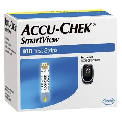 Tiras de prueba de glucosa en sangre Accu-Chek Smart View 100CT CT Recuentos