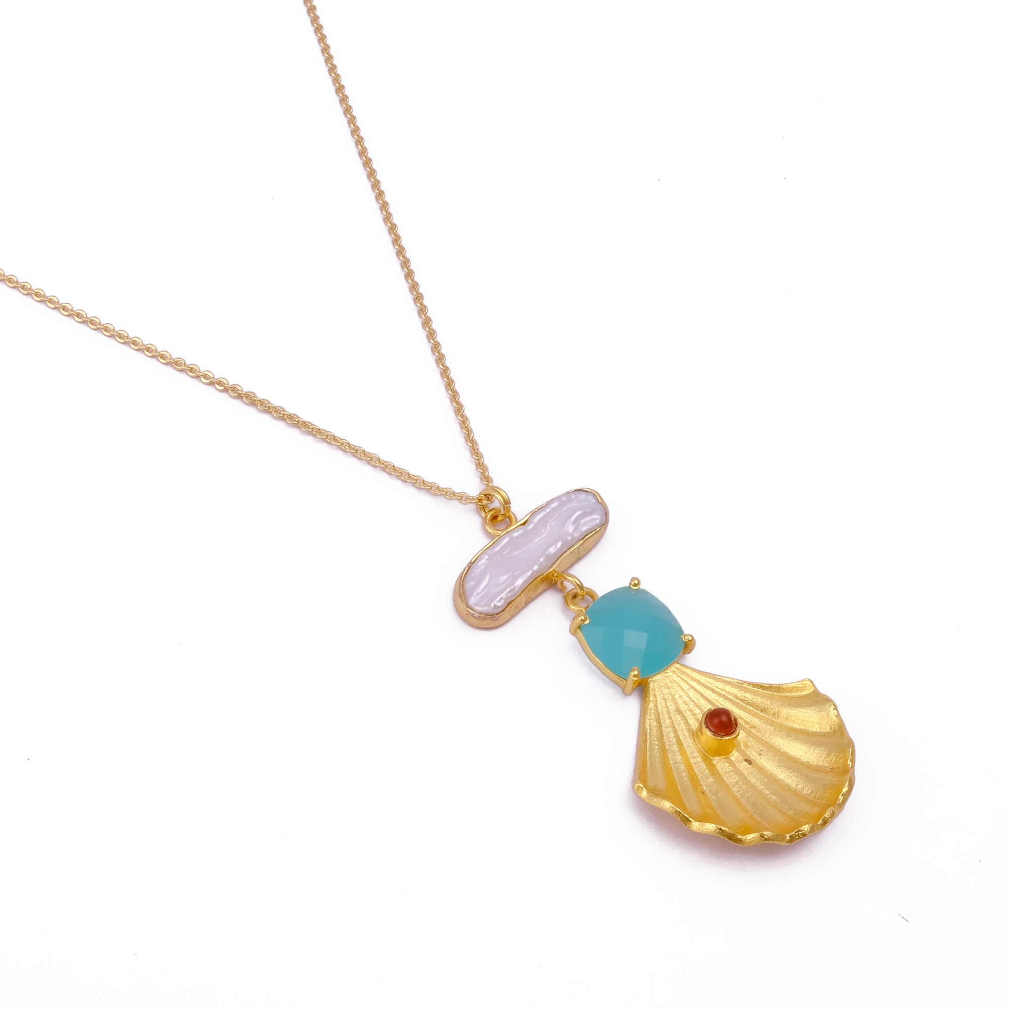 Pearl & Aqua Chalcedony