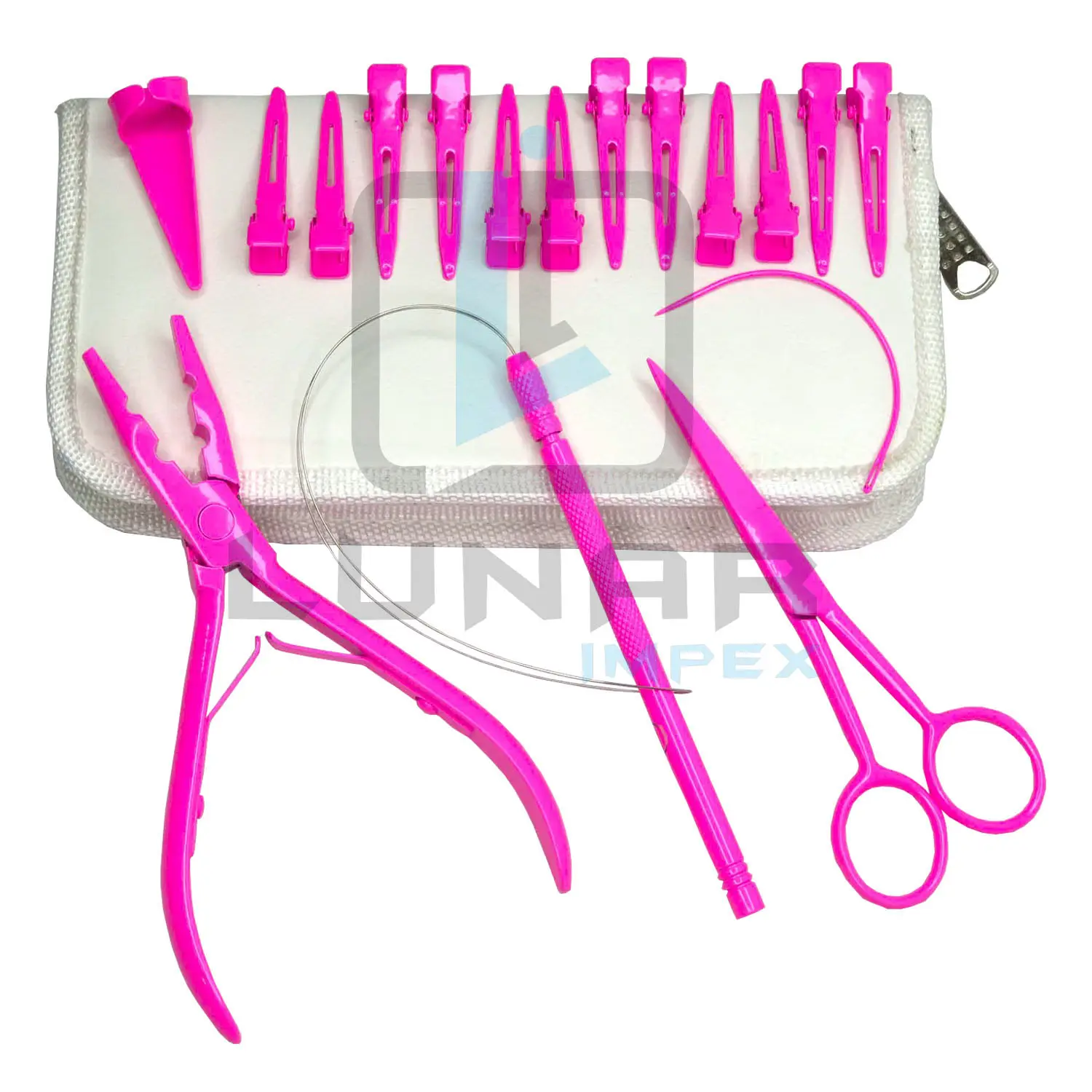 आंखों को पकड़ने वाले बाल विस्तार उपकरण किट के साथ गर्म गुलाबी रंग में आंख पकड़ने वाले बाल विस्तार उपकरण किट