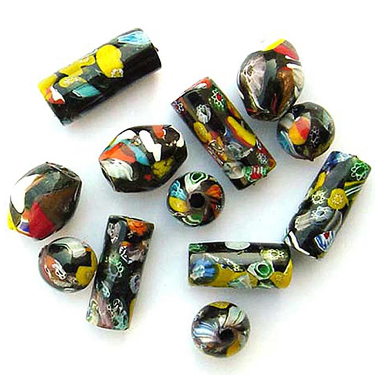 Fabricación de joyas Murano tipo multicolor horno mezcla de colores cuentas de vidrio con agujeros grandes