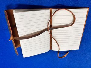 <strong>Natural</strong> Leather Cover Handmade Journal and Travel Diary <strong>Customized</strong> Color and <strong>Design</strong> <strong>Print</strong> <strong>Notebook</strong> in Deckle Edge 240 Sheets Set - Product Image 2