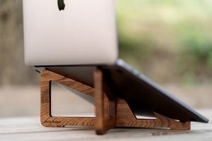 Деревянная настольная подставка для ноутбука, совместимая с Apple MacBook Air Mac Pro и iPad Pro HP DELL Acer Toshiba - Product Image 3