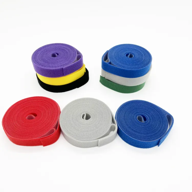 Custom coloured self adhesive straps Back to back cable ties Sticky tape Hook and loop straps