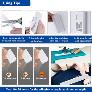 Tiras de gancho y bucle de Velcro ajustables de fábrica al por mayor gancho y bucle autoadhesivo de doble cara personalizado pegajoso - Product Image 5