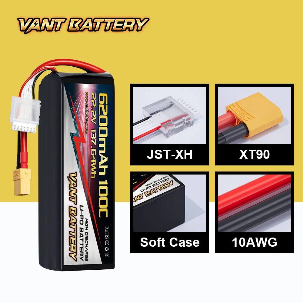 Droni RC batteria Lipo pant 6S 22.2V 6200mAh 100C RC auto camion RC aereo elicottero barca