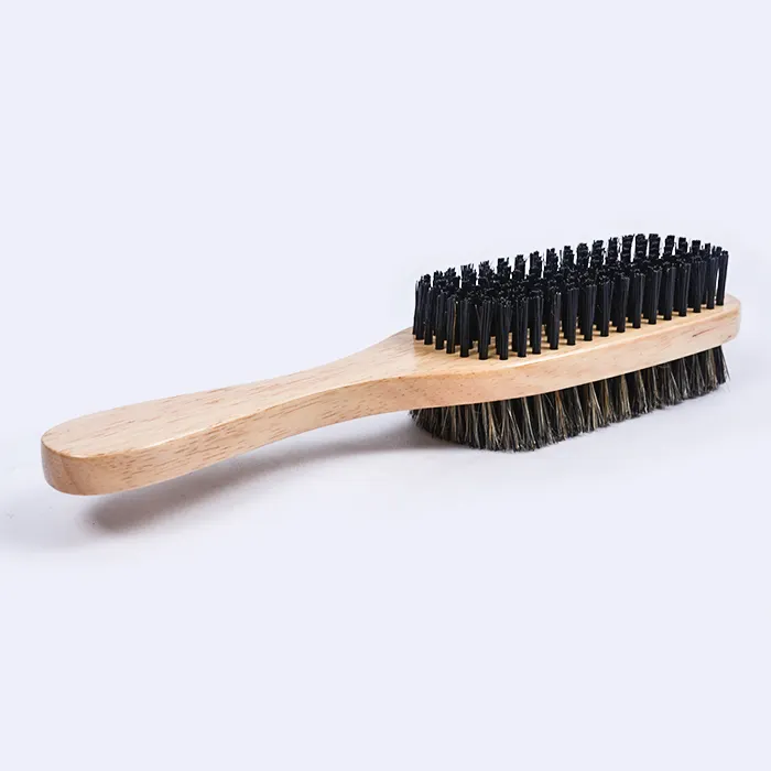 Double side beard brush manufacture wholesale man grooming beech wood brush boar bristle beard grooming brush