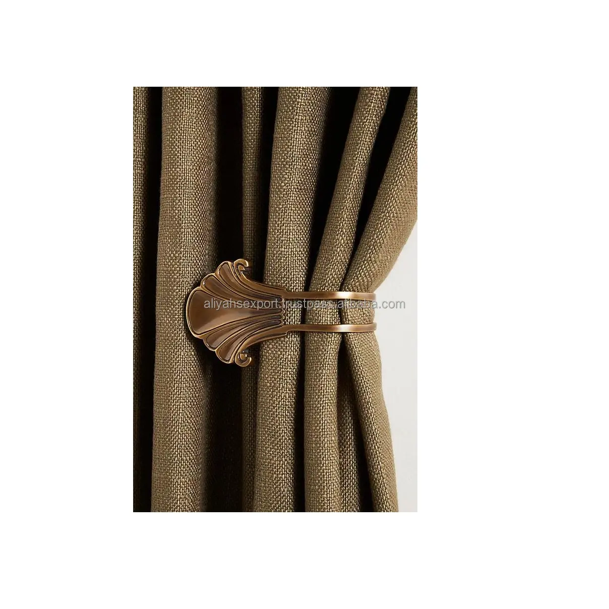 Solid Shiny Gold Curtain Single Rod Support Door and Window Fitting Hardware Drapery Hold back Holder Indoor Wall Window
