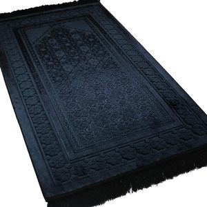 Kadife namaz kilim-yumuşak peluş türk Janamaz Sajada halı erkekler ve kadınlar için-düz katı seccade ramazan Eid hediye-ile